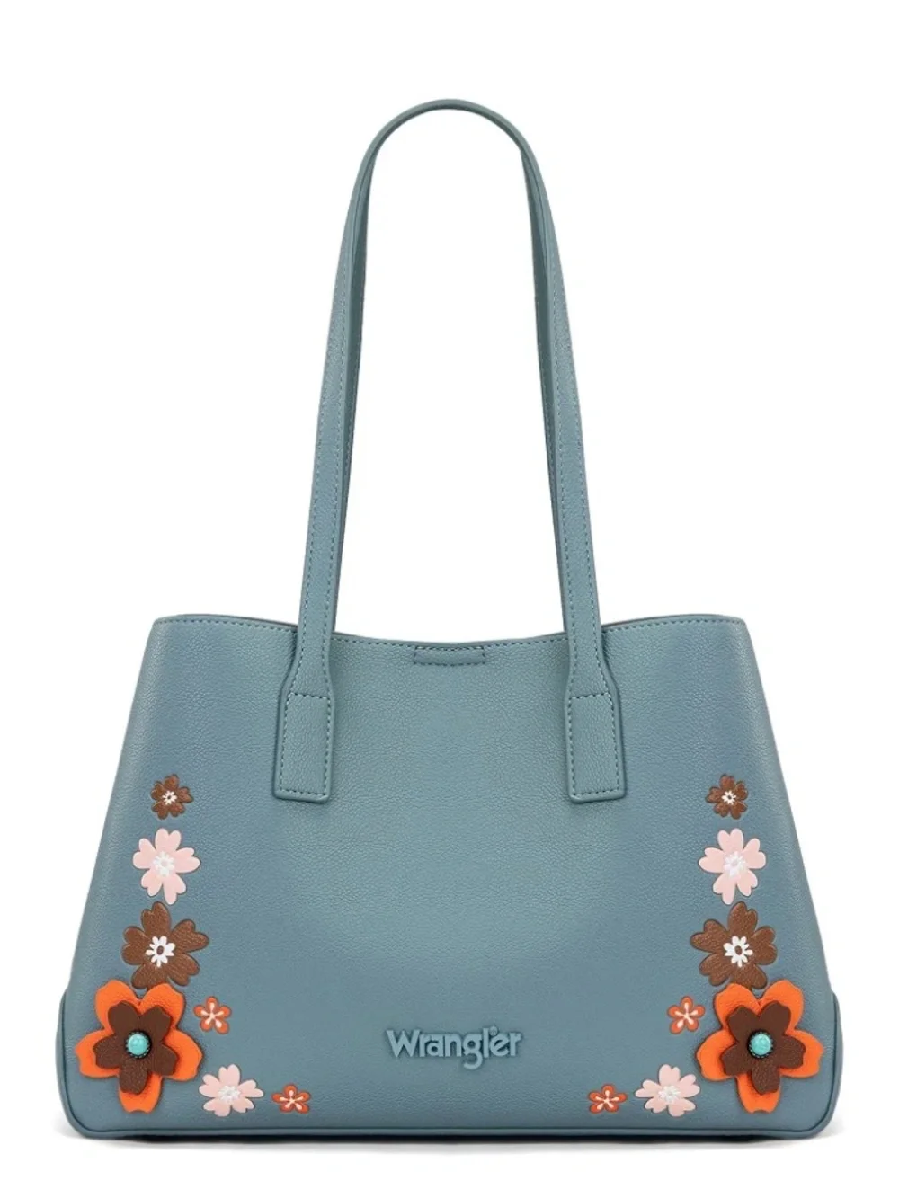 Wrangler Floral Accent Tote Shoulder Bag Jean